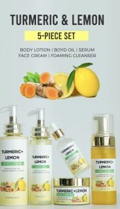 Turmeric Lemon Face Cream - Body Oil - Body Lotion - Serum - Foaming Cleanser Sets